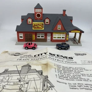 1989 Galoob Train Central Station City Scenes Playset Micro Machines. With Cars - Picture 1 of 18