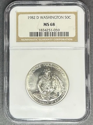 1982-D Washington Half Dollar NGC MS-68, Buy 3 Items, Get $5 Off! - Image 1 of 2