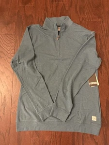LINKSOUL Men’s Quarter Zip Golf Pullover Medium Heather Blue Long Sleeve NWT - Picture 1 of 6