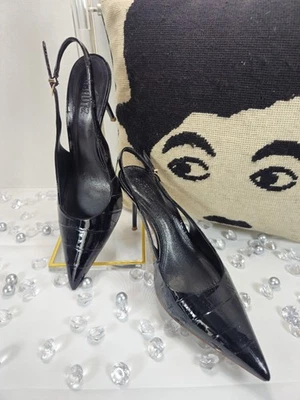 Sapatos femininos Schutz Paola biqueira pontiaguda couro preto tamanho 9 MSRP $148 - Imagem 1 de 4