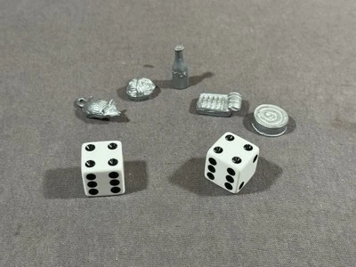 Monopoly / Cat-Opoly 5 Replacement Pieces Tokens With Dice - Image 1 of 3