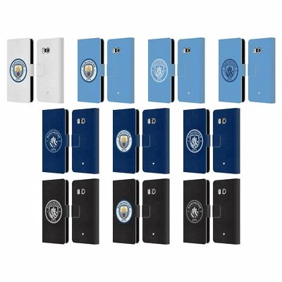 OFFICIAL MANCHESTER CITY MAN CITY FC BADGE LEATHER BOOK CASE FOR HTC PHONES 1 - Image 1 of 4