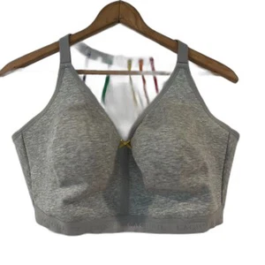 Cacique Lane Bryant 44H Grey Full Coverage Wireless Bra Rainbow Straps - Picture 1 of 6