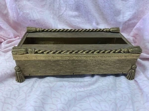 Vintage Hollywood Regency Gold tone Tissue Box Cover - Bild 1 von 5