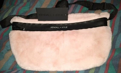 Kendall + Kylie KARDASHIAN  Large PINK PLUSH FAUX FUR Fanny Pack PURSE NWT  - Image 1 of 4