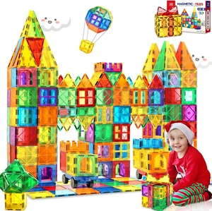 Piastrelle Magnetiche,100Pcs Blocchi Magnetici da Costruzione per Bambini Blocco Magnetico Educativo - Foto 1 di 6