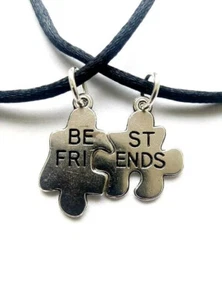 Juego de collar rompecabezas Best Friends cordón negro 18" pulgadas de largo envío gratuito - Imagen 1 de 2