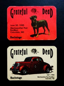 Grateful Dead Backstage Pass Merriweather Post Maryland MD 1985 30/06/85 7/1/85 - Imagen 1 de 12