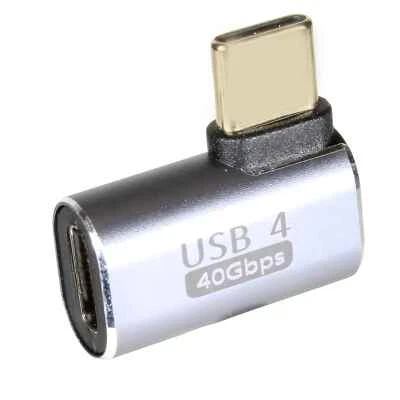 USB-C Adapter 4.0 Gen3x2 90° Winkel links rechts horizontal bis 40Gbit/s PD 100W - Bild 1 von 4