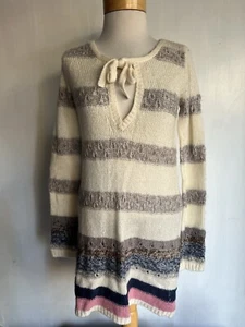 SPLENDID Official Women's Bow-Tie Loose Cable Knit Sweater Dress Size Small - Picture 1 of 5