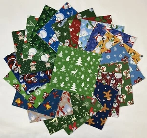 80 5" vorgeschnittene Quilten Quadrate ~ Charm Pack ~ Weihnachten, Winter, Schneemann ~ Set #1 - Bild 1 von 5