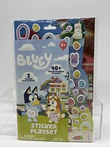 Bluey Aufkleber Spielset wiederverwendbar 2 Szenen Outdoor Weihnachten Strumpf Sachen KOMBINATION - Bild 1 von 2