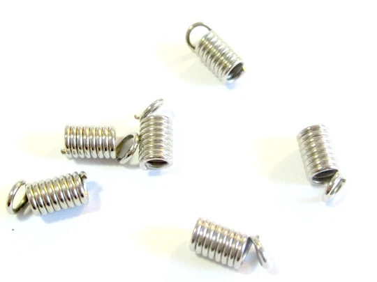 20 Endkappen Spiralkappen 4 x8 mm silberfarben - Bild 1 von 1