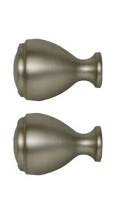 Allen + Roth Set Of 2 Brushed Pewter Finish Drapery Curtain Rod Finials 0773161 - Picture 1 of 2