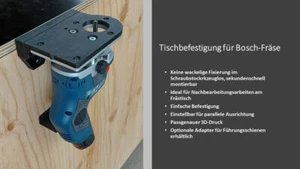 Tischbefestigung / Halter für Bosch Kantenfräse GKF 12V-8 - Bild 1 von 12