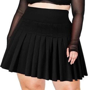 Moon Wood Women Plus Size Pleated Mini Skirt- Girls High Waist Tennis Athl - Picture 1 of 20