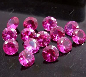 Natural Pink Sapphire 8 MM 5 Pcs Loose Gemstone Certified Round Cut Ceylon Lot - Picture 1 of 7