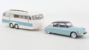 Coche Auto Escala 1:18 Norev Citroen DS 19 1959 & Caravan miniaturas