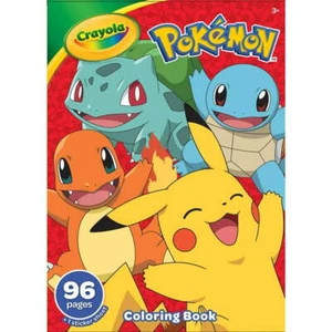 "Crayola Pokemon Coloring Book with Stickers, 96 Pgs - Easter Gift for Kids" - Picture 1 of 5