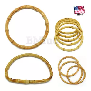 4 Pezzi Accessori Borsetta Circolare Forma D Bambù Borsa Accessori Manico - Foto 1 di 11