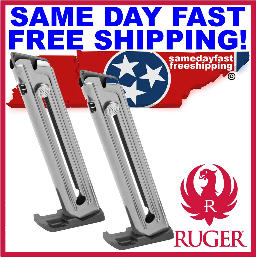 TWO Ruger 22/45 Mark IV 10 RD 22 LR OEM Mag. 90646 SAME DAY FAST FREE SHIPPING! - Image 1 of 1