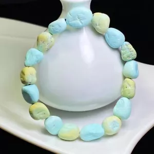 21g Natural Green Turquoise Crystal Gemstone Round Beads Bracelet AAAAA - Picture 1 of 6