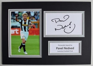 Pavel Nedved Signed Autograph A4 photo display Juventus Football COA AFTAL - Picture 1 of 6