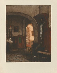 ALBERT GEUDENS XRare Antiguo c1910s-20s Presentación Prueba Grabado COLECCIÓN - Imagen 1 de 1