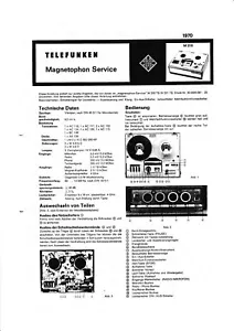 Manual de servicio para Telefunken Magnetophon M 210 - Imagen 1 de 1