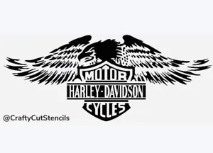 Harley Eagle Logo Stencil Durable & Reusable Stencils 7x4 Inch FREE SHIPPING - Picture 1 of 2