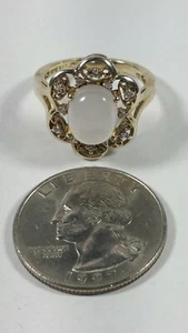 sz 7.5 SAI KRISHNA 925 STERLING SILVER CLEAR CZ QUARTZ STONE GOLD WASH RING - Picture 1 of 9