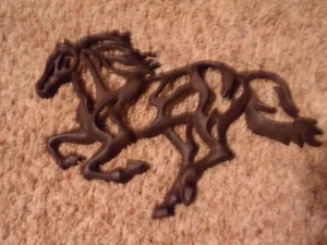 COWBOY Horse Western Decor BUCKING BRONCO Black Cast Iron Wall Large Americana - Picture 1 of 3