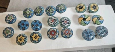 Lote De 20, ARTE PINTADO A MANO TALAVERA MEXICANO, GABINETE REDONDO CERÁMICA/ESMALTE... Foto 1 de 4