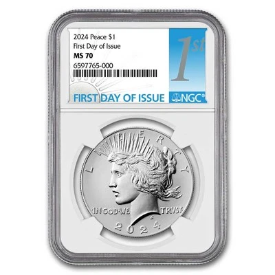 2024 Silver Peace Dollar MS-70 NGC (First Day of Issue) - Image 1 of 3