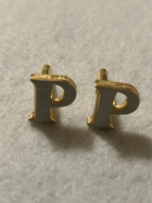 Gold Initial Cufflinks Alphabet Letter P Men Cuff Links Set For Mans Gift - Image 1 of 4