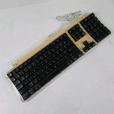 Vintage Apple PRO Keyboard Computer iMac Macintosh M7803 Tan/Clear/Black Keys - Image 1 of 4