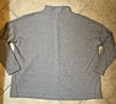 Ann Taylor Loft Women's Sz Large Gray Mock Neck Soft Cozy Oversized Knit Sweater - Image 1 of 4