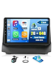 9'' Apple Carplay For Ford Fiesta 2009-2014 Android 15 Touchscreen Radio GPS NAV - Foto 1 di 9