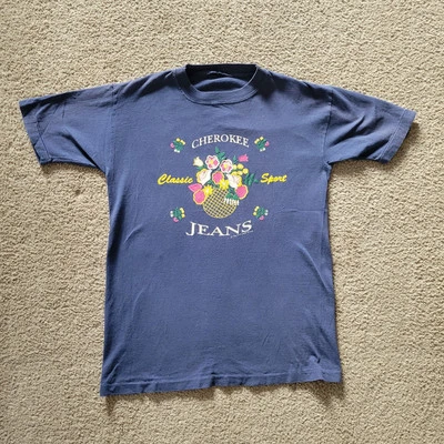 Camiseta Jeans Cherokee Vintage Años 90 Azul Clásica Deportiva Puntada Única Para Mujer S Foto 1 de 4