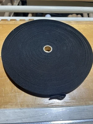 Banda elástica tejida 1 pulgada ribete de cintura negro 50yds Foto 1 de 4