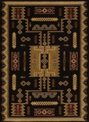 Black Patchwork Lines Area Rug United Weavers 750-01870 - Aprx 7' 10" x 10' 6" - Image 1 of 4