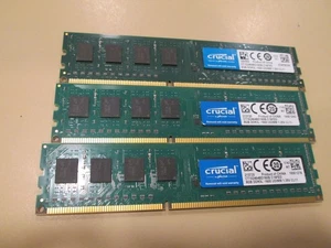 Crucial Micron 3X 8GB DDR3L-1600 UDIMM Desktop Memory RAM 24GB - Picture 1 of 3