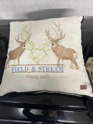 Field And Stream 16“  Linen Blend Embroidered Deer Throw Pillow Ellison - Image 1 of 4