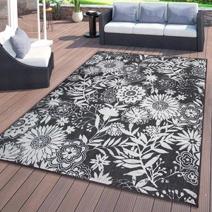 Rugshop Indoor/Outdoor Rugs Modern Floral Flowers Outdoor Carpet Gray Patio Rugs - Picture 1 of 33