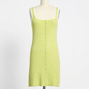 New ModCloth Matcha Do About Nothing Sweater Dress Lime Green Size Large - Picture 1 of 7