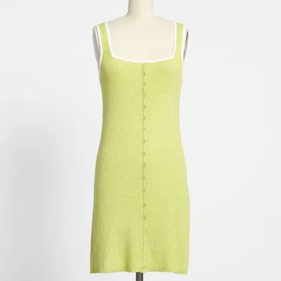 New ModCloth Matcha Do About Nothing Sweater Dress Lime Green Size Large - Image 1 of 4