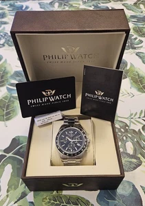 Philip Watch Caribe Orologio Uomo Cronografo nero 42mm Acciaio - Foto 1 di 11