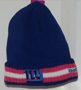 Reebok Team Apparel NFL Licensed New York Giants Breast Cancer Knit Cap - Picture 1 of 8