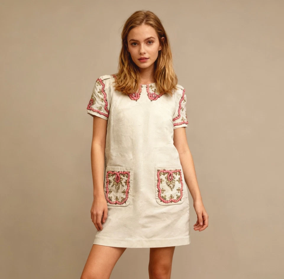 Mini vestidos para mujer Manoush con cuentas talla 4 de algodón Foto 1 de 4