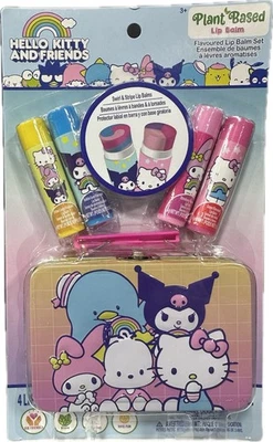 Блеск для губ - Hello Kitty и друзья - набор из 4 бальзам для губ w/оловянный чехол коробка новый - Изображение 1 из 2